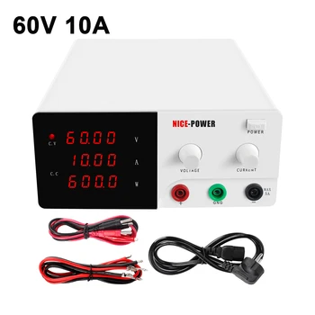

60V 10A Adjustable Switching DC Lab Power Supply 0-60V 0-10A Laptop Repair Rework Digital voltage regulator 220V 50Hz EU 30V 20A