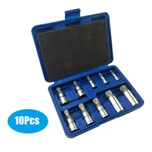 10 шт. XZN Набор торцевых головок, Набор торцевых головок с тройным квадратным шлицем 3/" 1/4" 1/" привод 12 точечный мм Набор торцевых головок, инструмент для защиты от вскрытия