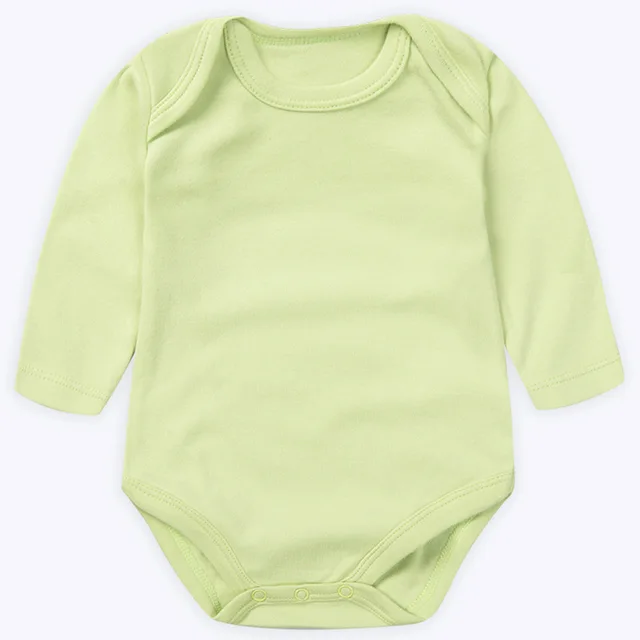 2021 Baby Ropa Bebe Newborn Girl Long Sleeve Rompers Clothes Bodysuits Kids New 3-24M Boys Infant Cotton Summer Body Pure Color Green A