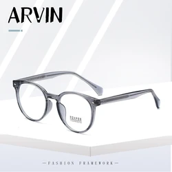 TR90 Round Luxury Men's Glasses Frame Anti Blue Light Lens Women Retro Acetate Eyeglass Optical Prescription Male Rivet Eyewear