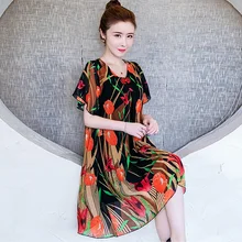 Лето, новое традиционное китайское платье в национальном стиле, Модное шифоновое платье с цветочным принтом, улучшенное платье Ципао, элегантное платье Ципао
