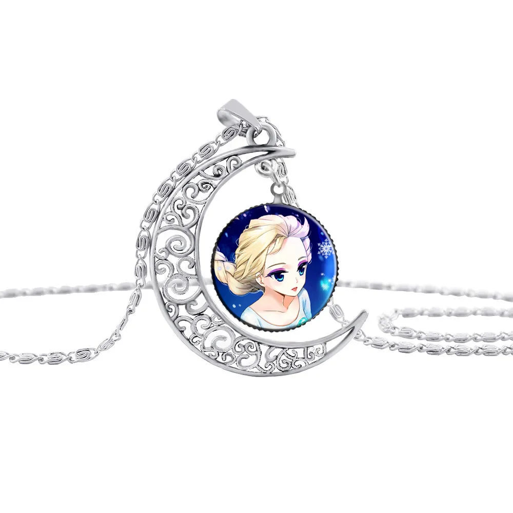 Children's cartoon moon necklace pendant bow doll accessories cosmetics sweater jewelry Diy children's craft toys for children