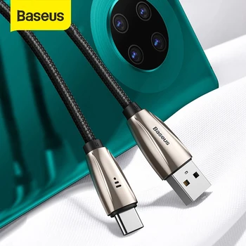 

Baseus LED Type-C Cable For Samsung S10 S9 Quick Charge 3.0 USB to Type C Cable for Xiaomi Redmi Note 8 USB-C Wire Type C Cord