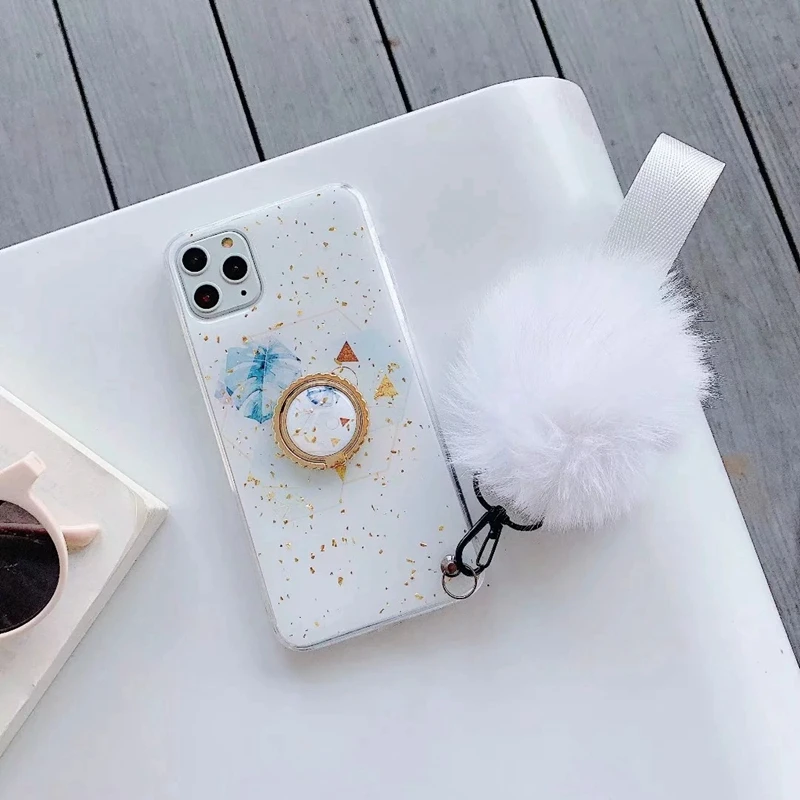 Роскошный гибридный Чехол Из Мраморной фольги для Iphone 11 Pro XS MAX X XR 8 7 6, блестящая фольга с блестками, мягкий чехол из ТПУ с камнем, ремешок, 50 шт
