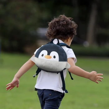 

SUPERCUTE Penguin kids backpack 1-3 YEARS kids baby bag lovely kids baby backpack 3D cartoon bag with anti-lost strap