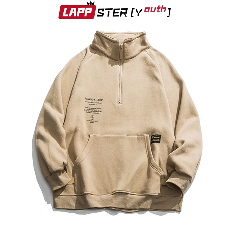 Harajuku Hoodies Sweatshirts Black Clothes Streetwear Lappster-Youth Mens Oversized Pocket
