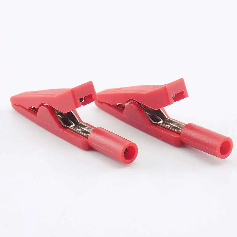 2mm Banana plug Cable Connector Crocodile Clip Insulated Alligator Clips Probe Battery Adapter Multimeter Pen Female Test Probe
