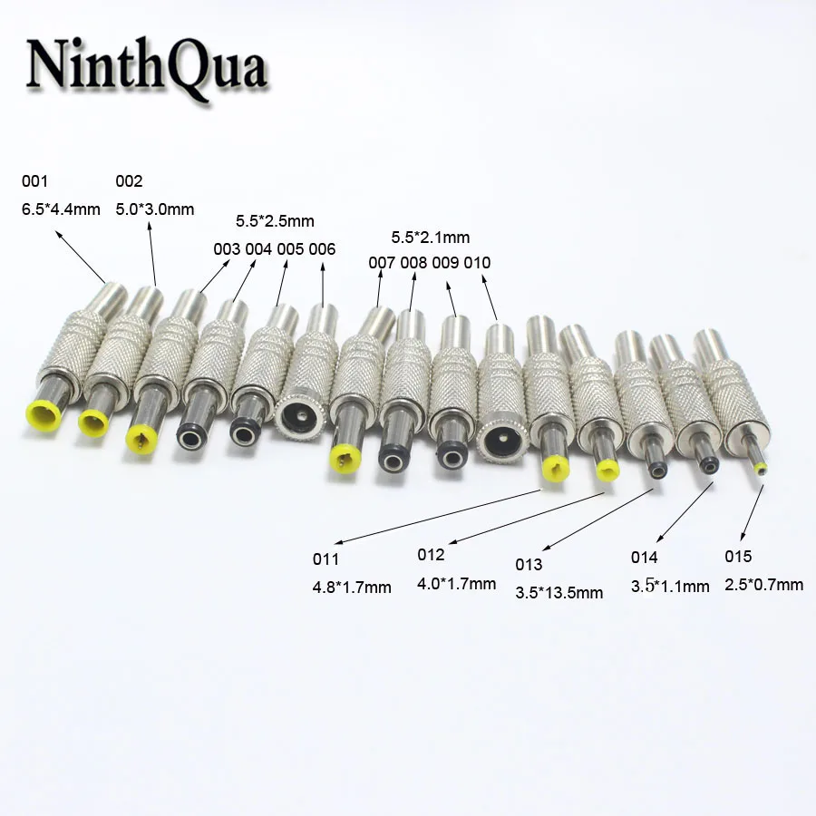 PATIKIL 6,0x4,4mm DC Mâle Prise Alimentation Alimentation Extrémités, 4 Paquet DIY DC Baril Connecteur Remplacement Avec Chaleur Rétrécir Tube, Jaune