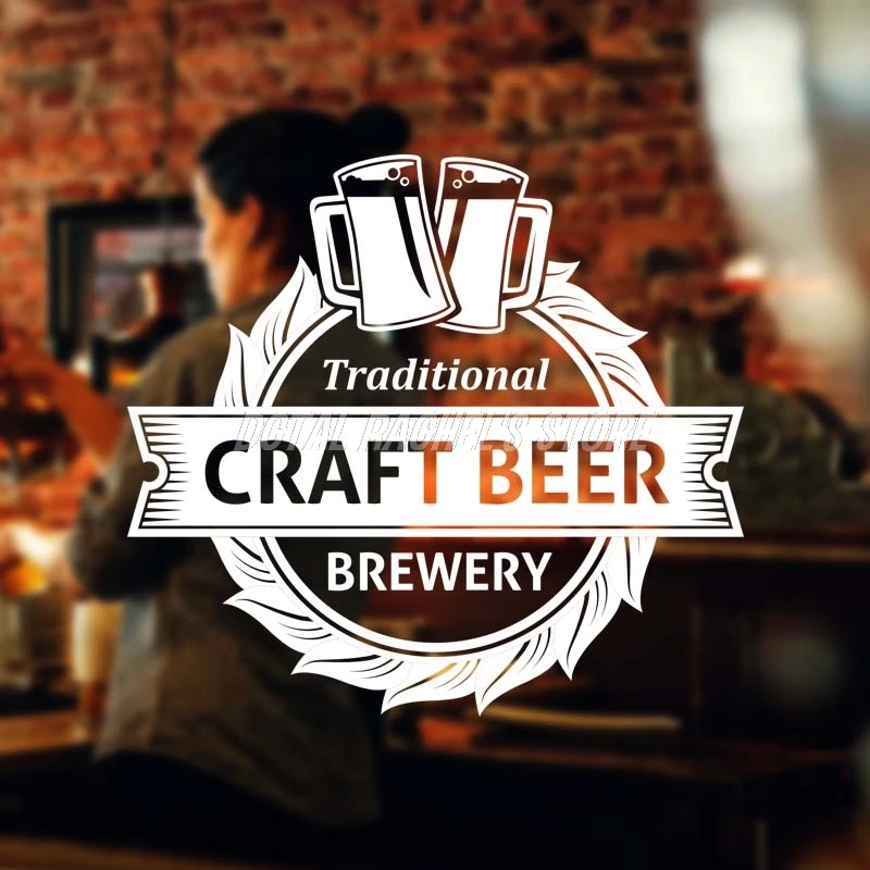 Стикер для пивного магазина, пивоварня, винтажный магазин, ретро-постер для бара, паба, Виниловая наклейка