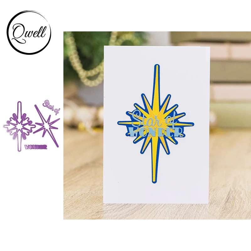 

Qwell Layerable Starburst Sentiments Metal Cutting Dies for Diy Scrapbooking Crafts Paper Cards Making Template 2020 New Arrival