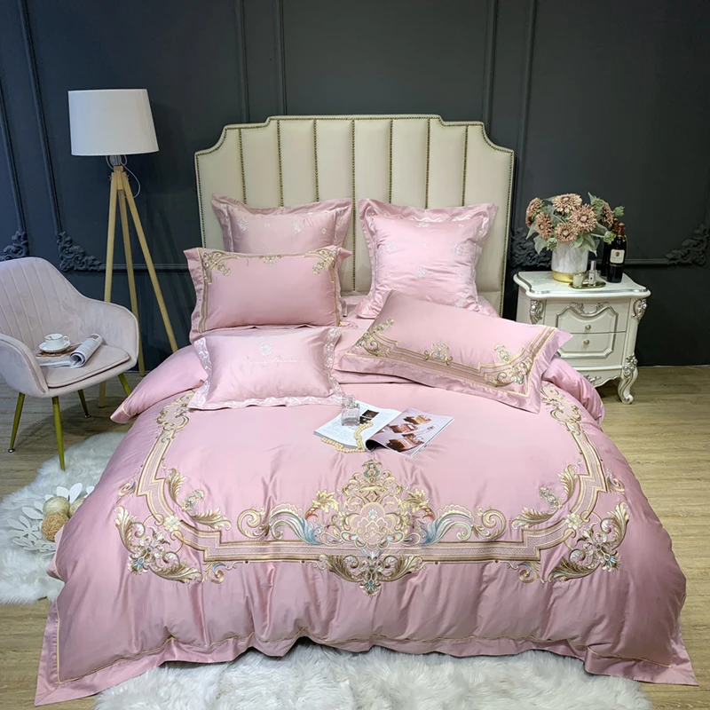 Luxury 100% Cotton TC600 Quilted Bedspread Set 5 PCS Bedding Set Super King Size 