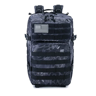 Military Tactical Backpack 50L Army Assault Molle Rucksack Men's Hiking Travel Hunting Camping 900D EDC Waterproof Bag Outdoor Python pattern black