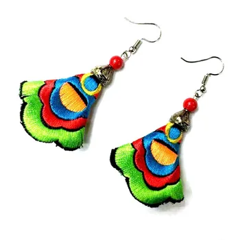 

EARINGS FASHION JEWELRY 2020 ETHNIC STYLE EARRINGS EMBROIDERY FLOWERS EARRINGS MULTI-COLOR SMALL FRESH EARRINGS FOR WOMEN