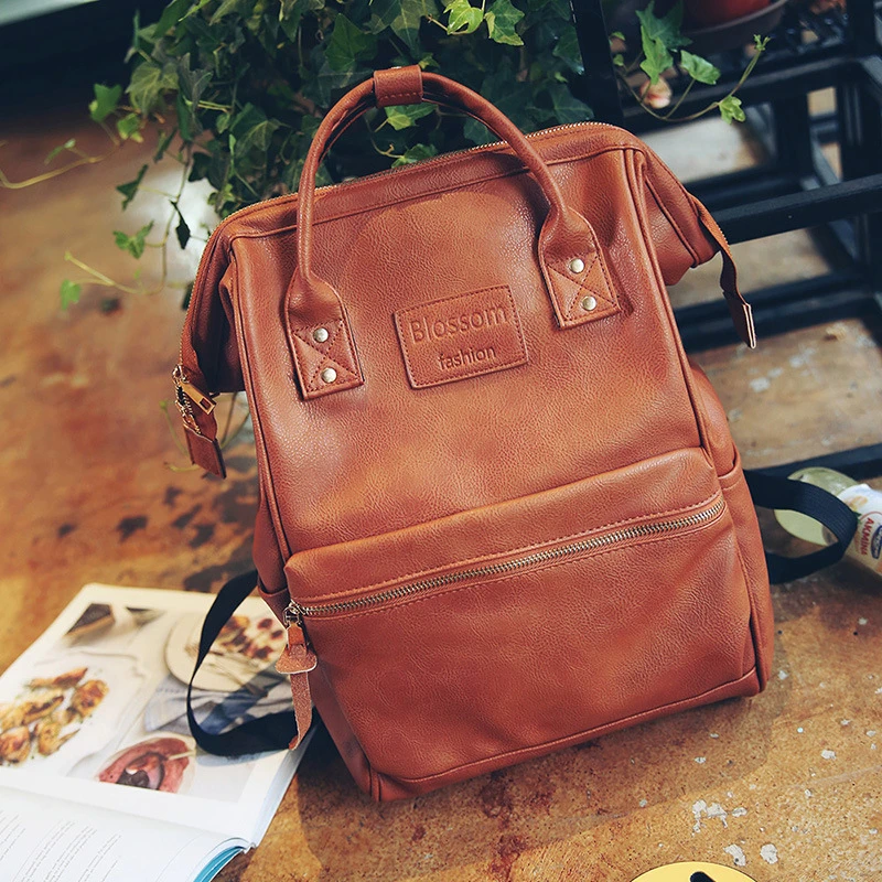 2021 New Leather Backpacks Women School Bags for Teenager Girls Waterproof Fashion Laptop Backpacks Travel Bags Female Rucksack stylish backpacks for teenage girl