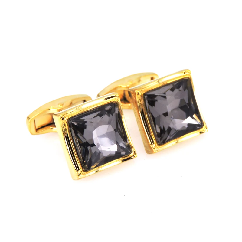 

Fashionable men's French shirt CUFFLINKCufflink gold bottom top grade crystal Cufflinks