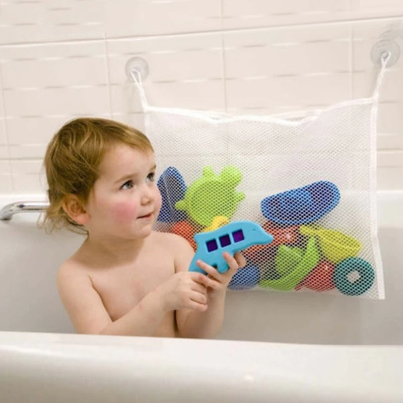 Eco-Friendly Baby Bath Bathtub Toy Mesh Storage Bag Suction Cup Mesh Bag Kinds Shower Toy Storage Bag Organizer Dropship