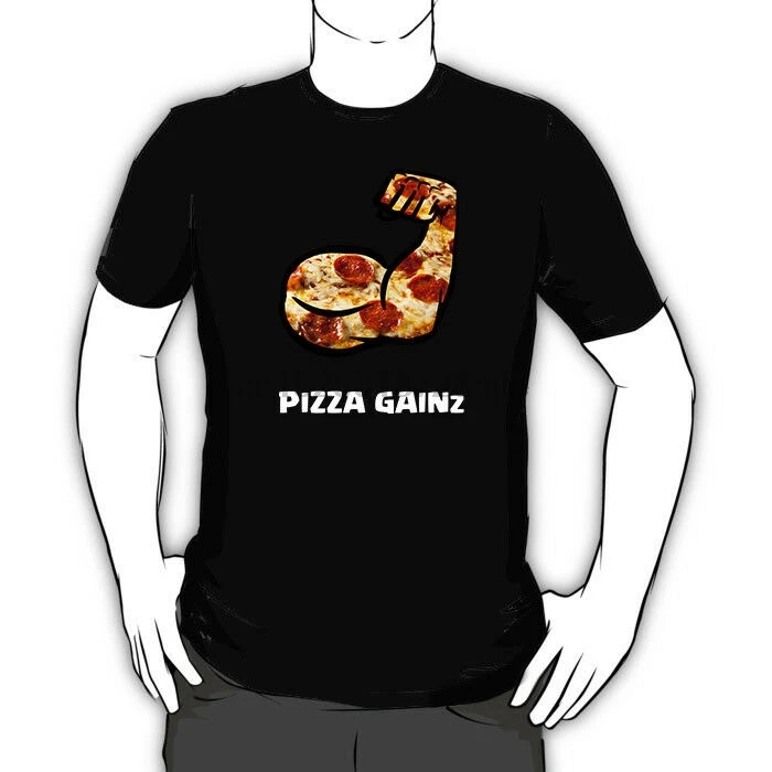 

Pizza Gainz T Shirt - Funny Workout Gym Exercise Fitness Tee gains swole