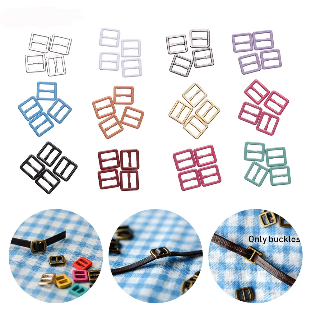 

4Pcs Newest 7*8mm Mini Ultra-small Tri-glide Belt Buckle Doll Bags Buckles DIY BJD/SD Doll Buttons Shoes Sewing Accessories