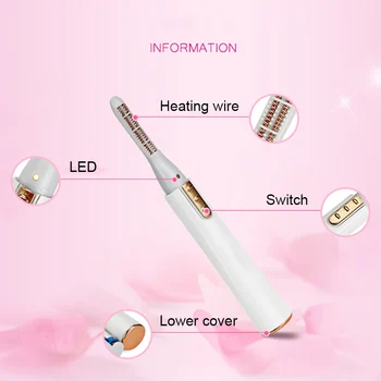 

Electric Eyelash Curler Pen Battery Powered Longer Thicker Eye Lash Curling Enhancer Makeup Tool
