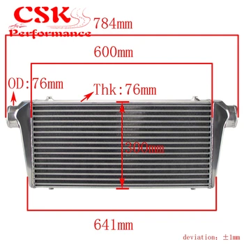 

Aluminum Front Mount Tube-fin Intercooler 600*300*76mm In/outlet 3" FMIC