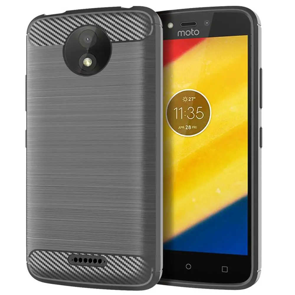 Матовый мягкий чехол из углеродного волокна для мобильного телефона Motorola Moto C plus