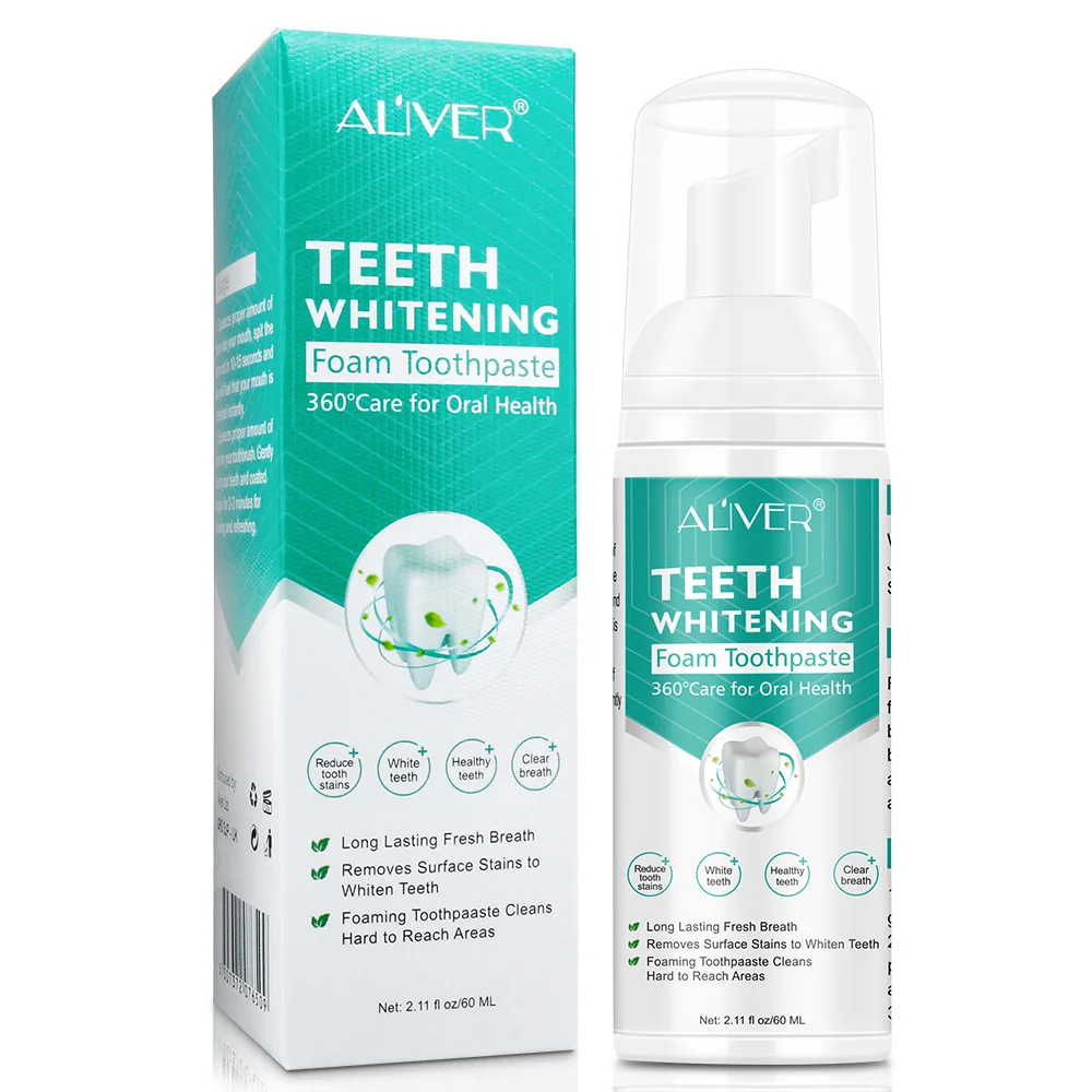 ALIVER Teeth Clean Mousse Breath Freshening Stains Oral Care Foam Mouthwash Toothpaste Cross-Border | Красота и здоровье