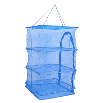 

4 Layers Foldable Drying Fishing Net Rack Hanging Vegetable Fish Dishes Dryer PE Hanger Fish Fishing Net Fishing Accessories
