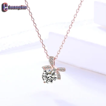 

Genuine S925 Sterling Silver Bow Necklace Female Dongdaemun Necklace Korean Zircon Clavicle Chain Silver Jewelry