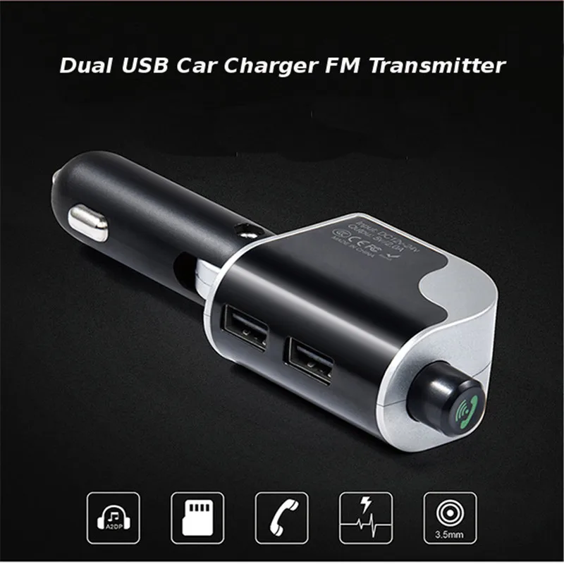 Двойной USB Автомобильный MP3-плеер беспроводной bluetooth fm-передатчик модулятор Автомобильный комплект A2DP 5 в 2.1A зарядное устройство для iPhone