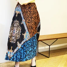 Женская плиссированная юбка, Новые разноцветные женские юбки на молнии с принтом, осень и зима