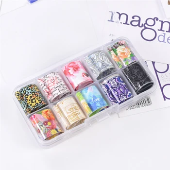 

BeautyBigBang 10 colors/box, lace transfer decal, laser aurora decal, henna starry sky paper set BB2