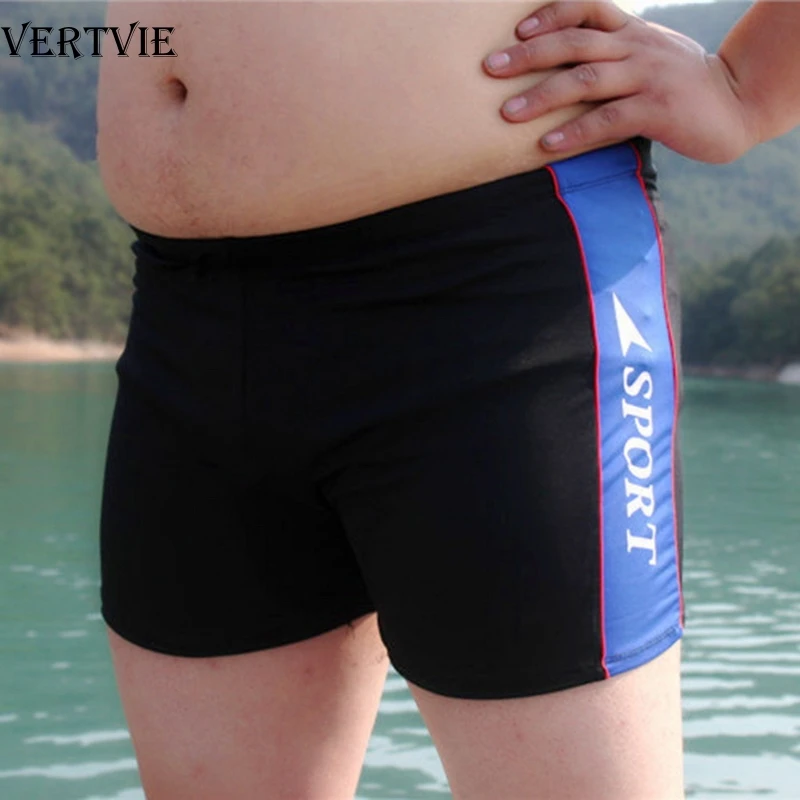 

VERTVIE 2020 Summer Striped Men Swimming Shorts Quick Drying Swim Black Sport Running Trunks BeachWear Briefs Swimsuit Plus Size