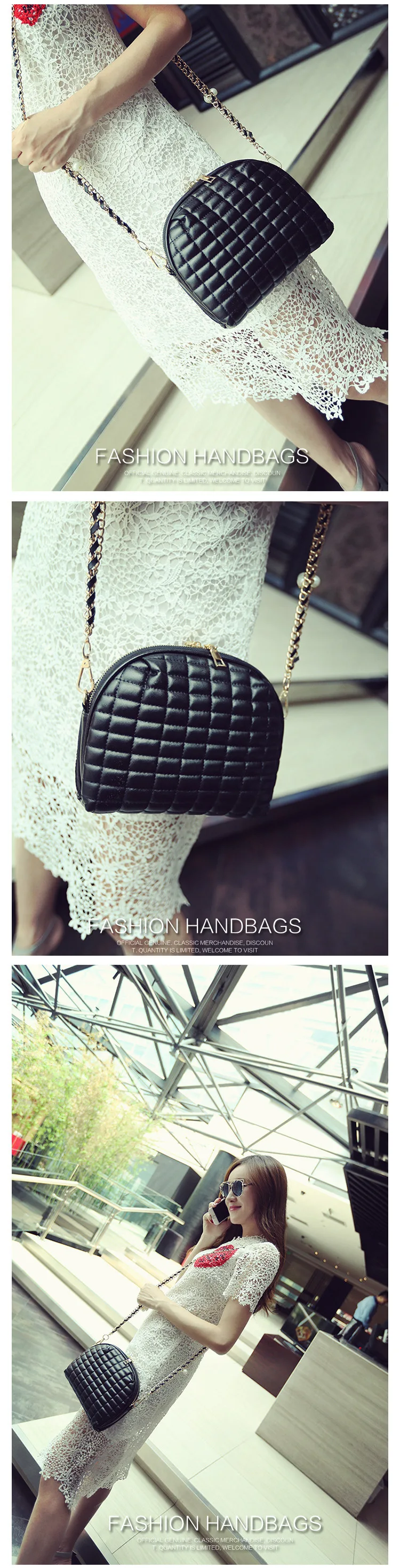 

Women's 2016 Spring Summer New Style Trend of Fashion Rhombus Bag with Chain Shoulder Oblique Bag Casual Women's Small Bag