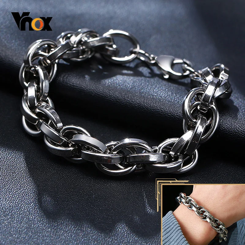 Vnox Chunky Chain Bracelets for Men,Never Fade Stainless Steel Twisted