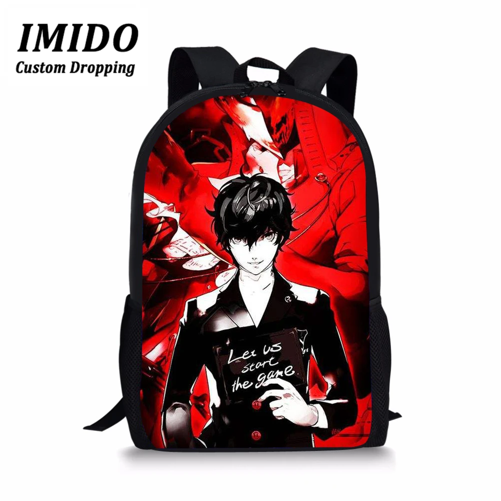 IMIDO Game Persona 5 рюкзак для мальчиков Детский Школьный рюкзак с принтом Джокер для начальной школы детские сумки-портфели для путешествий Mochilas - Цвет: WLL6747