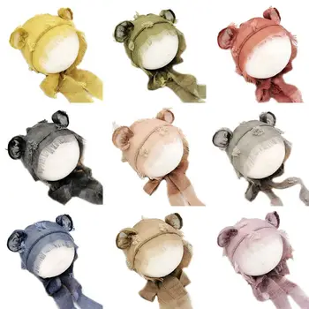 

Full Moon Baby Photo Photography Hat Newborn Tie-dyed Garden Hats Cute Infants Ear Cap