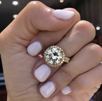 

Hot sale Luxury Women Engagement ring Jewelry 925 sterling Silver Simulated Diamond Female Wedding Finger Flower Rings
