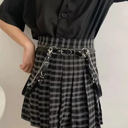 Women Gothic Waist Belt Faux Leather Straps Chain Punk Choker Leg Ring Jewelry