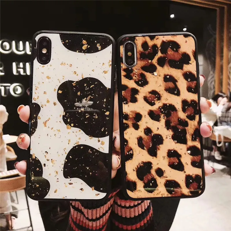 

Bling Sequins Leopard Zebra pattern Phone Case For Xiaomi mi 8 lite mi 9 cover case for xiaomi redmi note 7 pro note6 6 6A Case