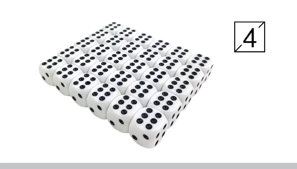 Yernea High-quality 30PcsLot 16mm Dice Set White Black Point Drinking Dice Acrylic White Round Corner D6 Points Dice Club Party (5)