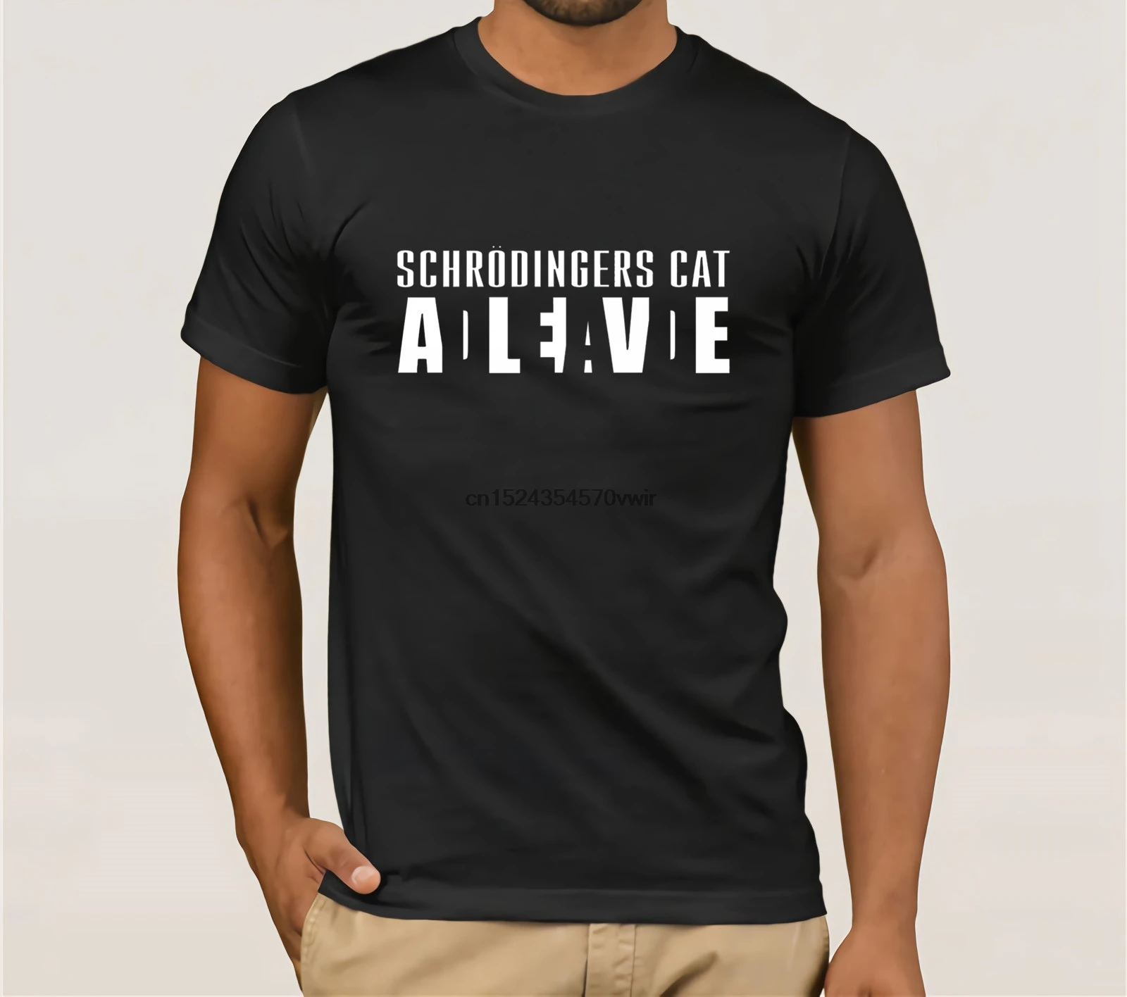 Schrodingers Cat Dead Or Alive Unisex T-ShirtStreetwear Funny Print Clothing Hip-Tope Mans T-Shirt Tops Tees Fashion T-Shirts | Мужская