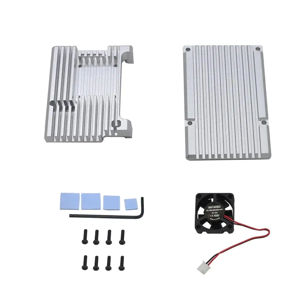 B-тип алюминиевый сплав металлический теплоотвод CNC защитный чехол с одним вентилятором пассивный охлаждающий корпус металл для Raspberry Pi 4