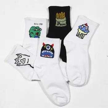 

Autumn and winter new warm men's socks trend Harajuku spoof frog ice cream cotton tube socks sports men and women couple socks