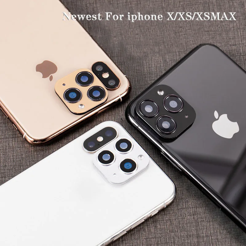 For Iphone X Xs Xsmax Seconds Change 11 Pro Max Newest Metal Aluminum Camera Lens Case Sticker Full Protective Cover Phone Case Covers Aliexpress