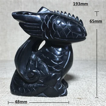 

natural obsidian Henodus quartz crystal specimen Home furnishing decoration stone Reiki healing Toothless dinosaur