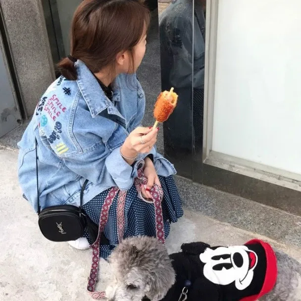 

Ozhouzhan 2018 New Style WOMEN'S Dress behind Embroidered Graffiti Fashion-Loose-Fit Jeans Coat Women's Long-Sleeve Jacket
