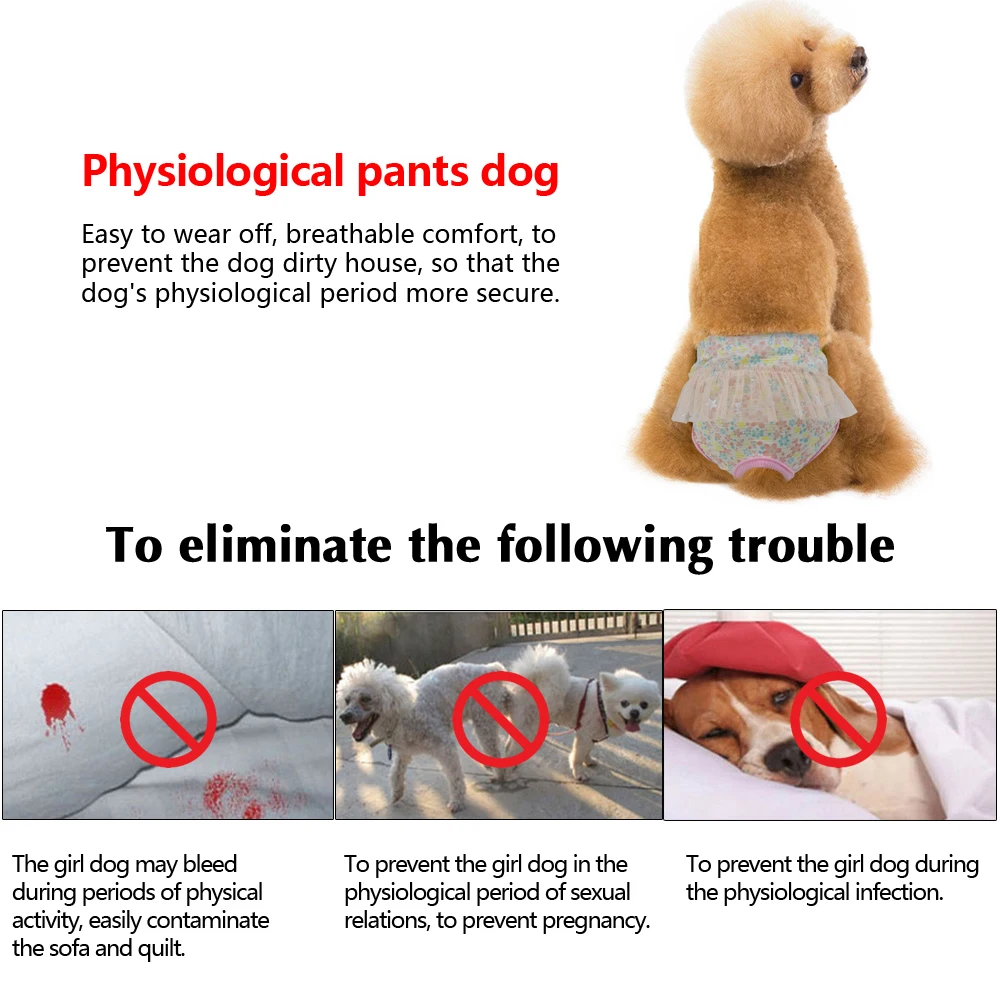Reusable Dog Diaper Pant Physiological Pants Washable Female Girl Dogs Shorts Pants Absorbent Pets Underwear Sanitary Panties