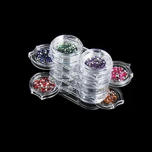 1 комплект хранение для принадлежностей для дизайна ногтей коробка съемный дизайн чехол инструменты горный хрусталь Драгоценные камни декор пустой пластик прозрачный дисплей Органайзер держатель