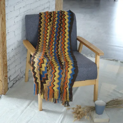 130X220CM Knitted Decorative Throw Blanket with Tassel Office Nap Travel Sofa Plaid Children Adult Cobertor Winter Bedspread Many styles - Цвет: 130X220CM