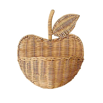 

Home Decor Picnic Kids Clothing Eco-friendly Shape Flower Storage Organizer Hanging Hand Woven Wicker Cute Rattan Basket